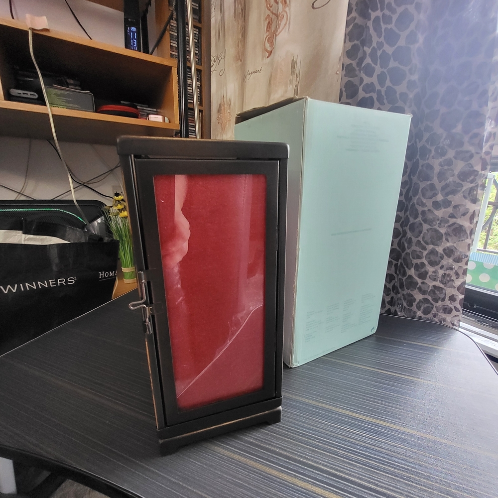PartyLite Black Display Case with Red Interior